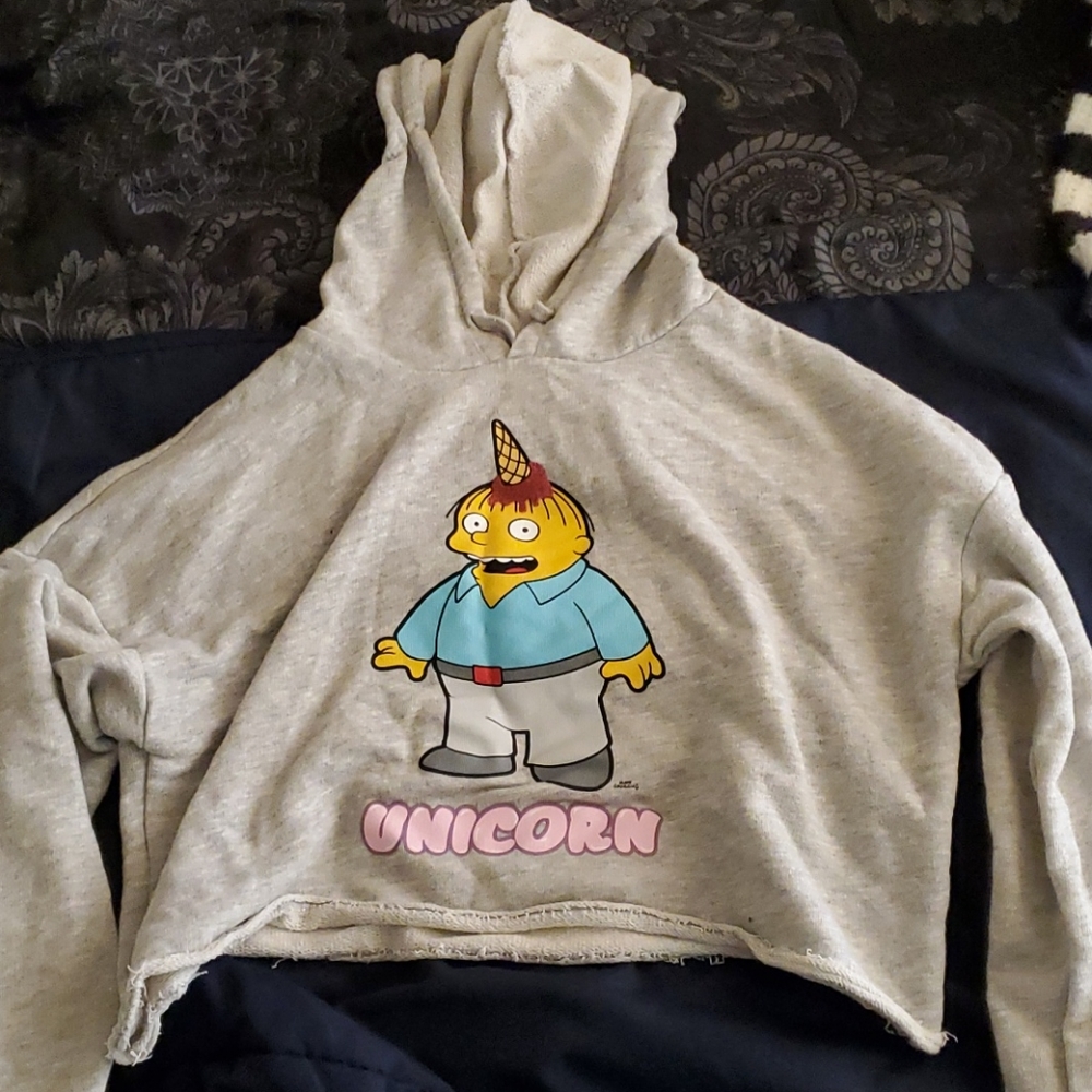 Simpsons Ralph Unicorn crop sweatshirt